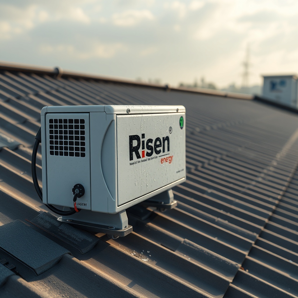 Hochwertiges Fotorealistisches Bild eines Risen Energy RSM110-8-400M Moduls auf einem Dach